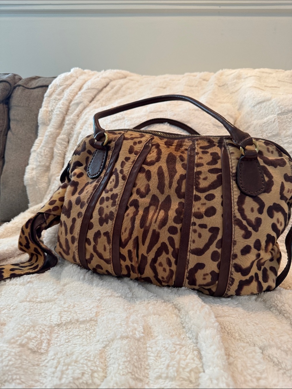 Valentino Garavani Leopard-Print Tote in Brown and Tan